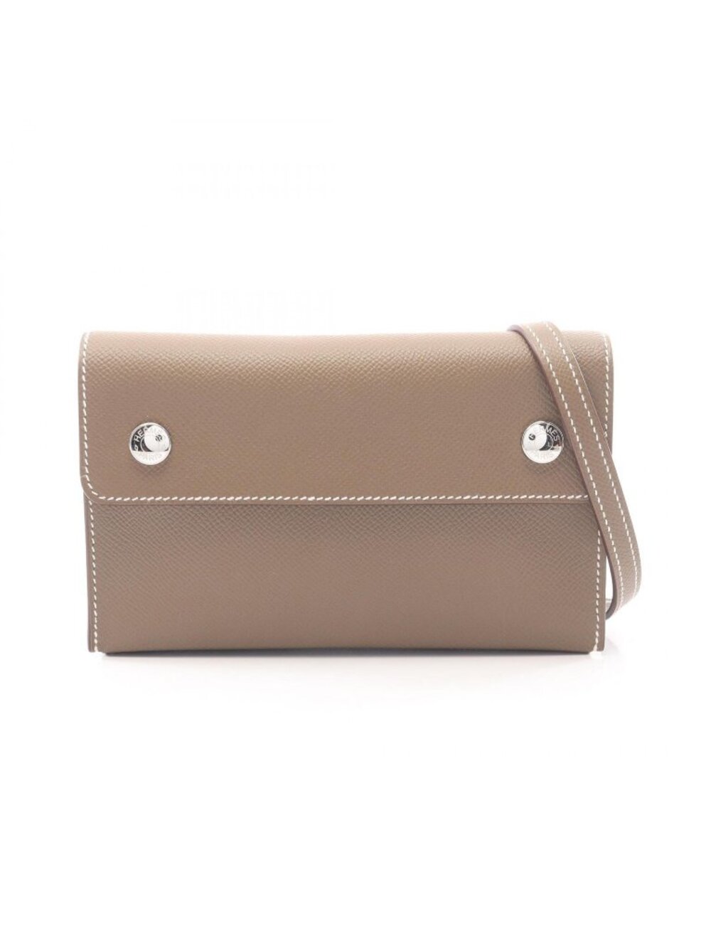 Hermes Shoulder Bag Snap to Go Etoupe Leather